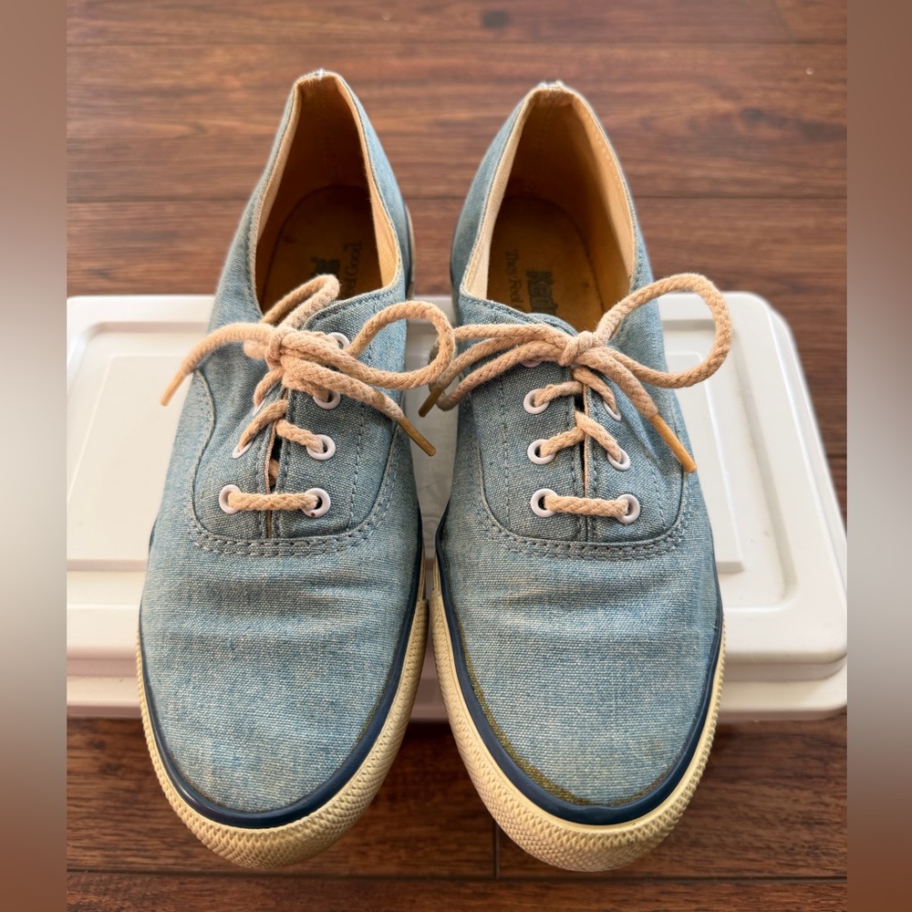 Vintage Keds Chambray Sneakers 7M Blue Canvas Oxford w Box